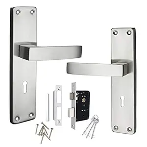 DECO 10008 Ky Mortise Door Handle Set with Lock Body | 3 Key | 6 Lever Double Stage Lock for Door, Bathroom, Bedroom, Kitchen