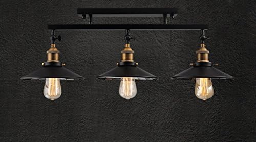 ZHDC® Ceiling， American countryside Retro Lamps Loft Industrial style Living room Balcony Aisle Iron Little black Skirt Interior Mirror Ceiling Easy to clean ceiling lamp ( Size : 3 Heads )