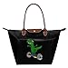 Price comparison product image Dinosaur On Hoverboard Women Tote Shoulder Handbags Nylon Folding Dumpling Bag Big