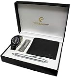 Geschenkset Armbanduhr mit Taschenlampe LED, Portfolios und Stift