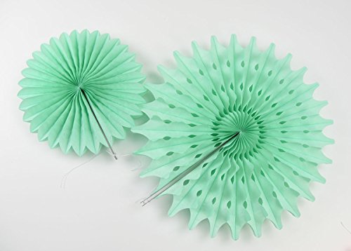 Furuix Babyparty Deko Deko-Set Seidenpapier-Blumen, Cremefarben, Mintgrün, Pfirsich für Babypartys, Geburtstage, Hochzeiten und Partys, Papier, Mint Cream Peach Babyparty Mädchen - 3