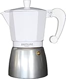 Cuerpo de aluminio Bastilipo Colori-12 Cafetera, Aluminio, Blanco