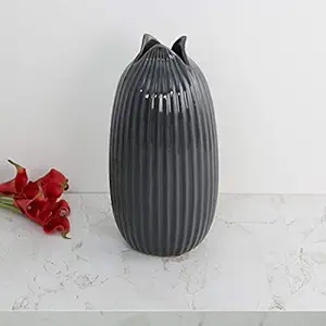 Home Centre Marshmallow Textured Vase- Black