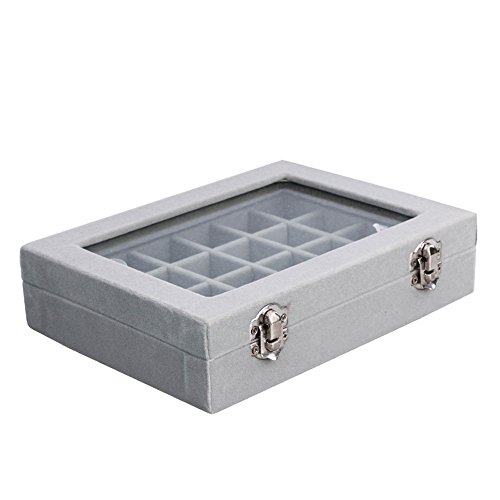 Meshela Neu 24 Fächer Damen-Schmuckkasten Schmuckkoffer Schmuckständer Aufbewahrungsbox für Schmuck - 4