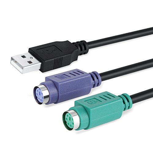 Perixx PERIPRO-401 PS/2 auf USB Adapter – Um eine Tastatur und eine Maus mit PS2 Anschluss an USB anzuschließen – PS2 KVM Switch – Mit integriertem USB-IC - 2