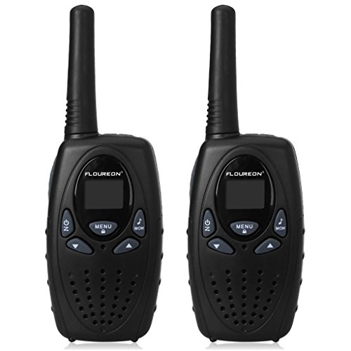 FLOUREON Black Walkie Talkies for Kids, 2-Way Radio with Long Distance Range, Toy Walky Talky for Home/Supermarket/Festival -Black