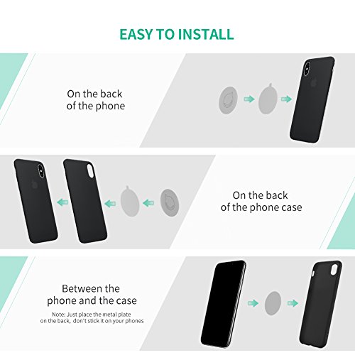 UGREEN Supporto Auto, Supporto Magnetico Cellulare Auto Porta Cellulare su Cruscotto con Adesivo 3M Rotazione di 360 Gradi per iPhone X / 8 Plus / 8, Samsung Galaxy S9/ S9+/ S8, Huawei P20/ P20 Lite.