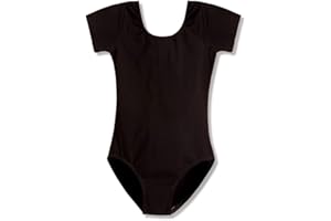ROYAL SMEELA Mädchen ballett trikot Kurzarm Ballettanzug für kinder Ballett Body TanzBody Turnanzug tanz trikot für Mädchen sportbody ballet leotard schwarz ballett tanz trikot ballet anzug kinder