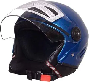 Stick Men Plastic ISI Certified Stylish Helmets for Bike (Blue)