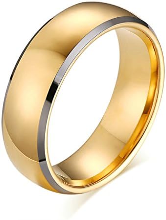 Xiangling Jewelry Two Tone High Polished Tungsten Rings for Men Gold and Silver Wedding Band