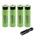 Produktbild 4 -Pack 3400mAh Genuine NCR18650 3.7V 18650 Wiederaufladbare Akku Li-ion Flat Top Batterie + LED-Taschenlampe Kit