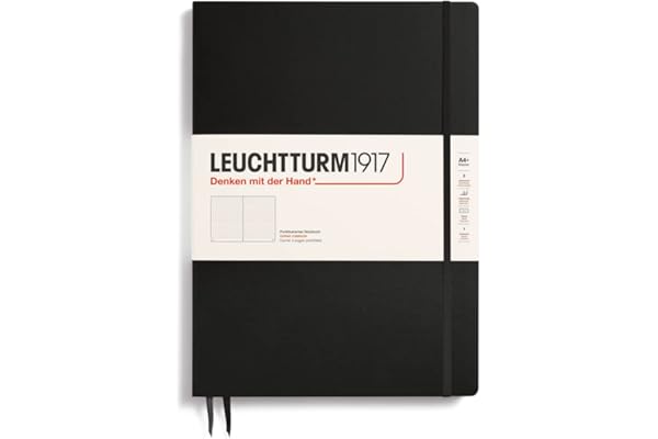 Leuchtturm1917 321149 Carnet master slim A4+ Pointillé 121 pages numérotées Noir
