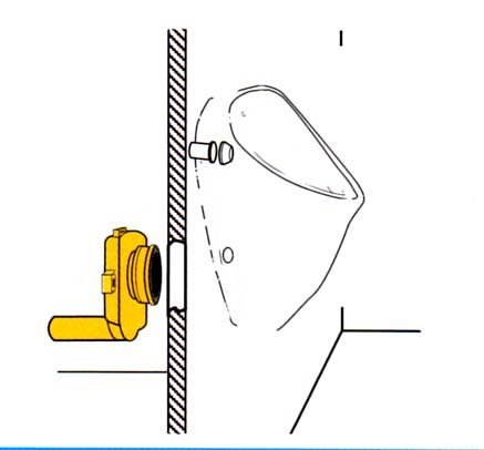 Absaugsiphon für Urinal waagerecht - 2