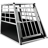 MCTECH Hundetransportbox Hundebox Autotransportbox Alubox Reisebox Gitterbox Hundekäfig (Single Groß)