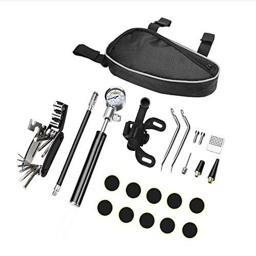 0 ℃ Outdoor Portable Bicycle Frame Pump,Bicycle Tire Pump Glueless Puncture Repair Kit,210 PSI Fast Air Pump Suitable for Presta & Schrader Valve