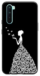Amazon Brand - Solimo Rubber Designer Girl Design Printed Soft & Flexible Hybrid Mobile Back Cover for OnePlus Nord- Black