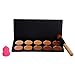 Chinatera 10 Colors Contour Face Cream Makeup Concealer Palette + 1Pcs Rosy Gourd Sponge Puff + 1Pcs Oblique Head Powder Brush
