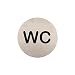 Produktbild Schönes Tür-Schild WC Toilette aus Edelstahl Silber Durchmesser 80 mm Selbstklebend Toilettenschild Piktogramm Picto Hinweisschild WC Schild Rund Pflegeleicht von Freekat