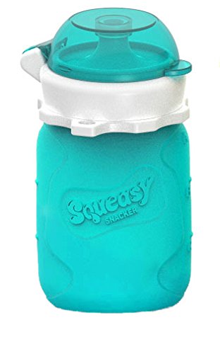 MINI Squeasy Snacker – Wiederverwendbares Quetschie aus Silikon, 100ml, Quetschbeutel zum selbst befüllen, BPA-, PVC- und Phthalatfrei - 4