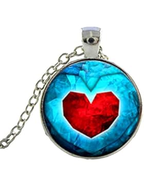 Charm Buddy Qualität Handgefertigt Zelda Herz Container Cabochon Anhänger Halskette