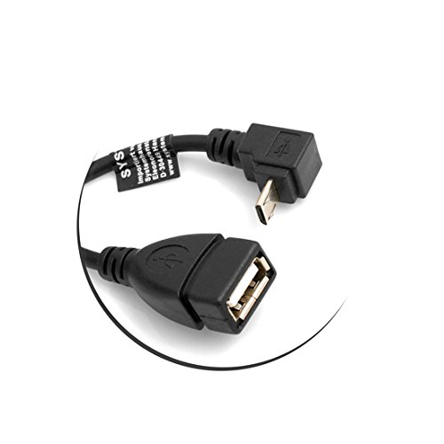 SYSTEM-S Micro USB OTG On The Go Host 90° Grad aufwärts Winkel Kabel auf USB Typ A Buchse Adapter Kabel 13 cm - 4
