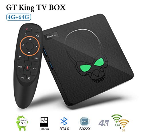 S922X TV Box, Android 9.0 TV Box, Beelink GT King TV Box Android 9.0 4gb ram 64gb, Amlogic S922X, Hexa-Core, Support 2.4G 5.8G WiFi BT 4.1 4K 60fps 2.4G Voice Remote Control