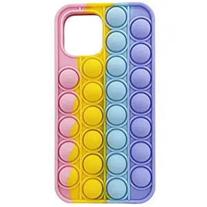 Thalaiva Push Pop Bubble Fidget Stress Relief Silicone Protective Mobile Cover Back Case for Apple iPhone 12 Pro Max (Color May Vary, No Color Choice)