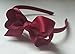 Alice Band With Bow Girls Ribbon Hair Band Headband (Burgundy)