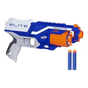 Nerf Plastic Disruptor Elite Blaster 6-Dart Rotating Drum, Slam Fire, Includes 6 Official Elite Darts for Children, Teens, Adults - Multicolor