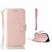 Produktbild MOTOUREN Brieftasche PU Leder Tasche für Huawei Honor 5X Hülle Schutz Etui Schale Flip Cover Wallet Case im Bookstyle mit Standfunktion Karteneinschub und Magnetverschluß Etui Bumper + 1x Eingabestift Stylus Touch Pen-Liebe Herz Rosegold