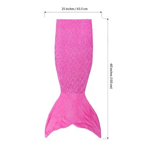 LANGRIA Meerjungfrau Decke Glitzernde Flanell Decke Fischschwanz Decke für Mädchen Damen Alle Jahreszeiten 60 “ x 25 “ (Rosa) - 5