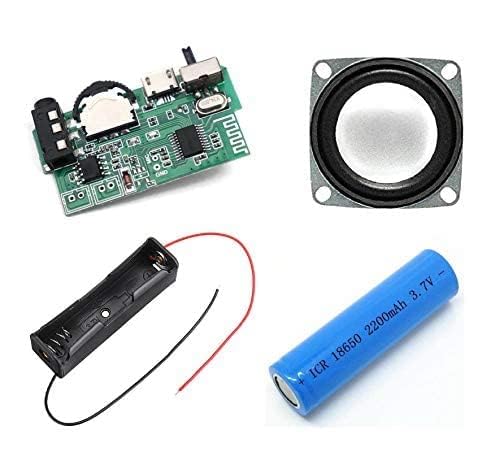 SP Electron Bluetooth FM USB AUX Card MP3 Stereo Audio Player & 1200 mah Lithium Battery, 5 W Mini Boom Box, with 2 inch Speaker Woofer for Electronic DIY Kit
