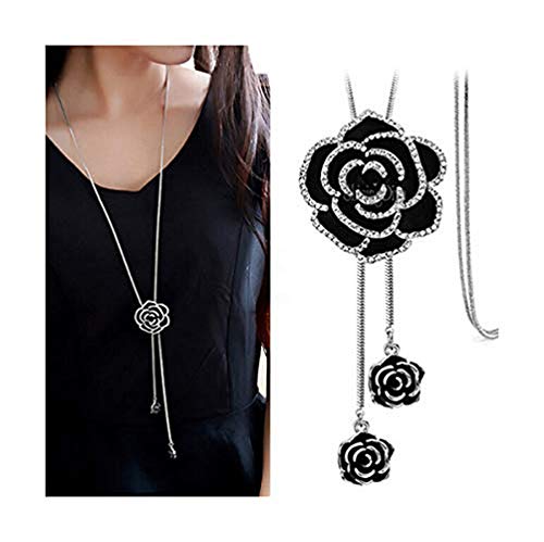 Shining Diva Fashion Jewellery Pendent for Girls with Long Chain Pendant Necklace for Women & Girls(Silver)(9279np)