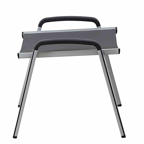MWH 879104 Elements Hocker Aluminiumgestell silber, Textilgewebe anthrazit, 54 x 58 x 49 cm - 4