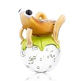 Desconocido H&D - Figura Decorativa de Rana de Cristal soplado Hecha a Mano con diseño de Bola...