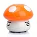 Generic Ritzy Cute Mini Mushroom Corner Desk Table Dust Vacuum Cleaner Sweeper 6 Colors - orange, 3.5 x 5 RS.425.00