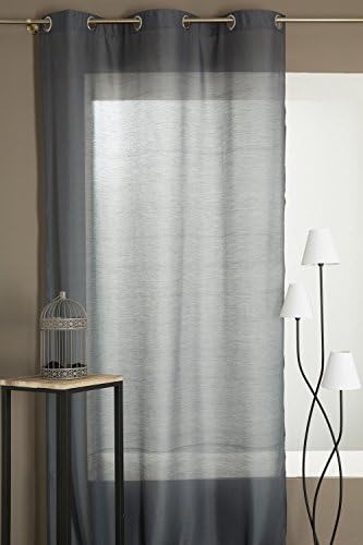 Extra Long Length Single Lined Solid Color Sheer Curtain Panel Pair 55" W x 118" L 55.1" x 118.1" Drop Grey