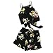 Produktbild Btruely Damen Set Sommer Crop Cami Tops + Shorts Sets Elegant Tanktop + Kurz Hosen Böhmen Jumpsuit Sexy Strandkleidung 2PCS (Asia Größe M, Schwarz 2)