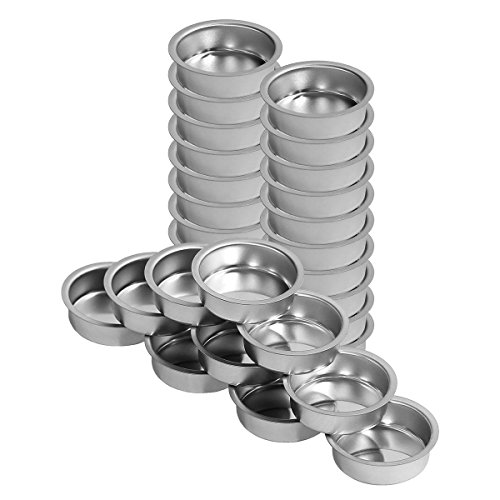Teelichthalter silbern 40mm tief – Teelicht Tülle für Standard Teelichtkerzen, Größe:10er Set - 3