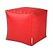 CUBE Bean Bag Faux Leather RED - Beanbag Footstool by Bean Bag Bazaar®