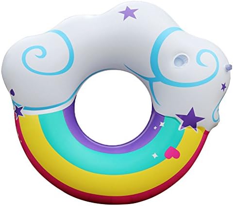 Aideal Inflatable Swimming Ring PVC Rainbow Cloud Swimming Pool Float Ring Summer Water Toys for Adults