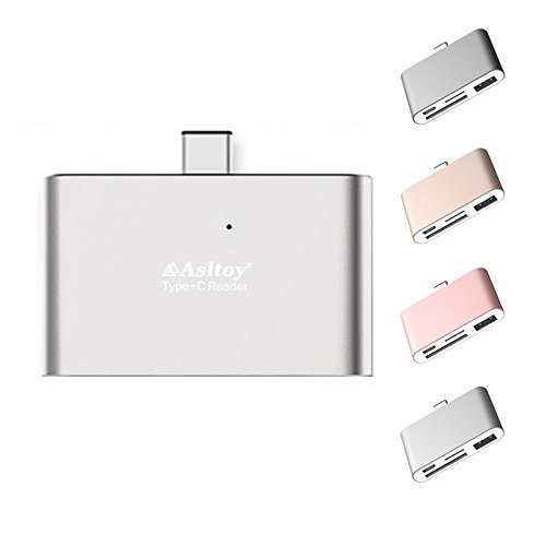 Typ C Kartenleser, Asltoy Typ C OTG HUB Adapter Kartenleser, Micro SD / TF Flash Speicherkartenleser, Lesen und Schreiben mit OTG Funktion für MacBook, Chromebook, Windows (B1 Silber) - 8