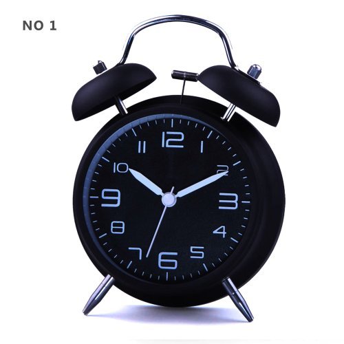 HITO™ 4 inch keine Tickende Nachtlicht Nostalgischer Glockenwecker mit Quarzlaufwerk - Super Laut (NO1)