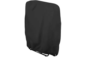 FOREVERYOUNG9 Folding Reclining Chair Cover, 210D Oxford Fabric Garden Stacking Chair Covers, Patio Folding Sunbed Sun Lounger Covers with Storage Bag (Black)