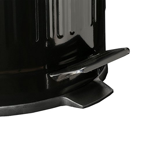 Tretabfalleimer-Set – Retro Design – Schwarz – Tretmülleimer – Treteimer – Mülleimer Set – mit Deckel – Vintage – 12L & 3L – American Style – Edelstahl – Milumi Edition - 4