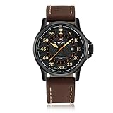 YSCCSY Männer Sportuhren Quartz Waterproof Date Leder Chronograph Analog Alarm Multifunktions Analog Digital Stoppuhr Armee Shock Resistant Casual Handgelenk Für Den Menschen,Yellow