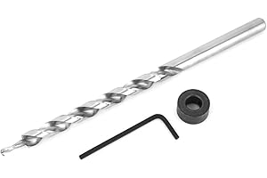 ASTIBYM Broca escalonada, Juego de brocas escalonadas giratorias de vástago redondo de 9 mm para kit de guía de plantilla de taladro de agujero de bolsillo con llave