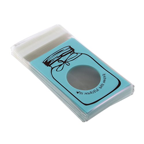 100x Cute Flaschendesign Selbstklebend Beutel Tasche Tütchen Cookie Süßigkeiten Verpackung Geschenk Dichtung – Blau - 7