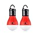 Produktbild Sun Run Tragbare LED-Leuchte zum Zelten - als Zeltbeleuchtung, Notfalllampe für Außen- und Innenbereich, ideal zum Zelten, Wandern und Angeln, batteriebetrieben, 2 Stück, rot