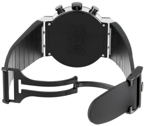 Movado Men's SAPPHIRE SYNERGY 42mm Black Rubber Band Steel Case Quartz Analog Watch 0606501